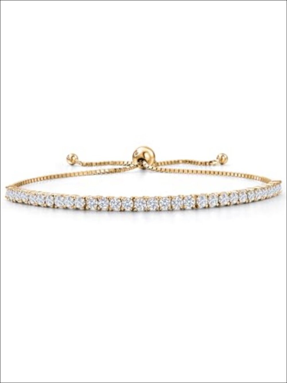 Lab Grown Diamond Tennis Bracelet 18K Yellow Gold Plated 925 Sterling Silver